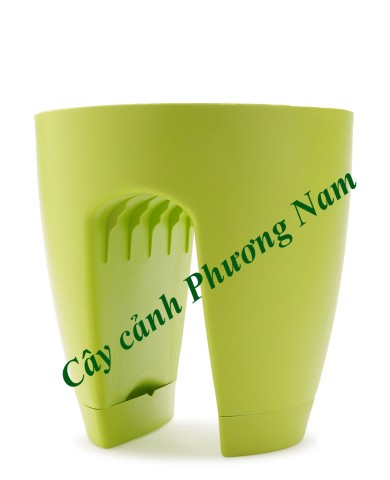 Chậu nhựa lan can 30 x 30 cm (xanh lá cây)