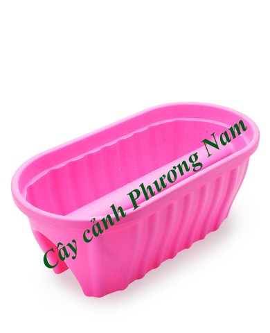 Chậu nhựa lan can 60 x 30 cm (hồng)