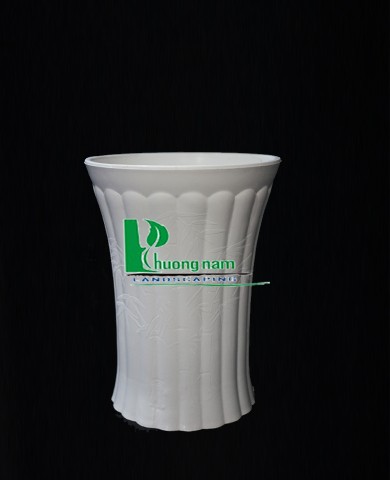 Chậu nhựa trúc 32 x 26 cm (trắng)